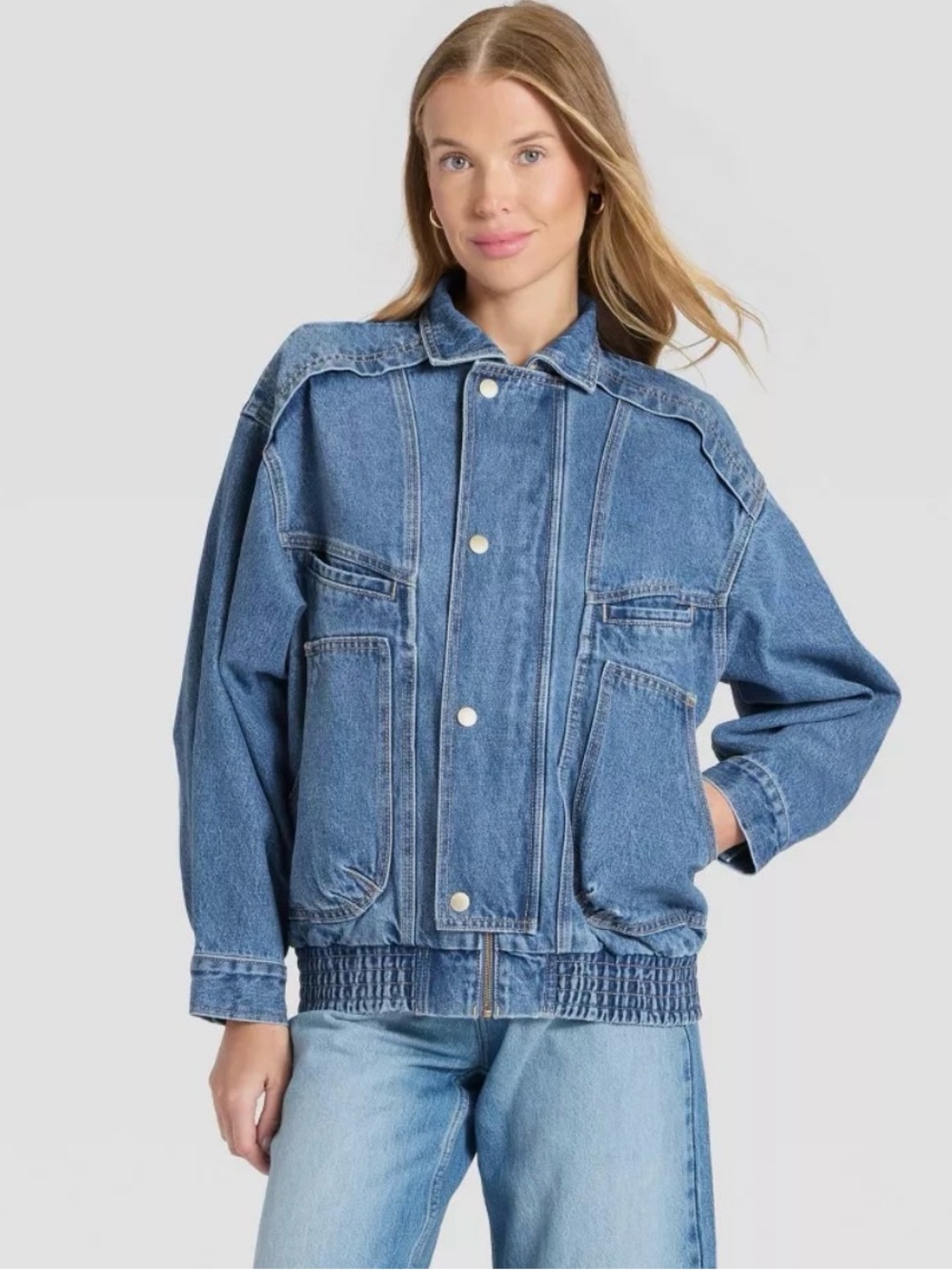 Women’s Relaxed Bomber Denim Jacket - Universal Thread